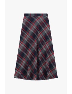 Jupe patineuse midi à motif écossais Dixie