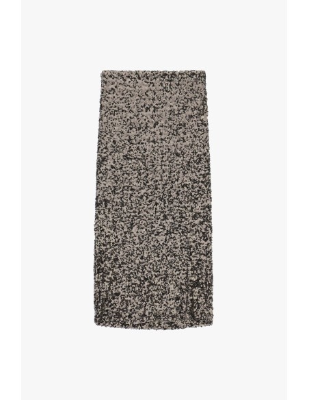 Dixie midi-rok met hoge taille en pailletten