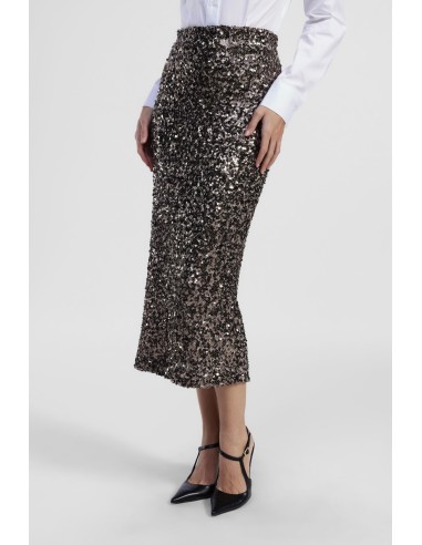Dixie midi-rok met hoge taille en pailletten