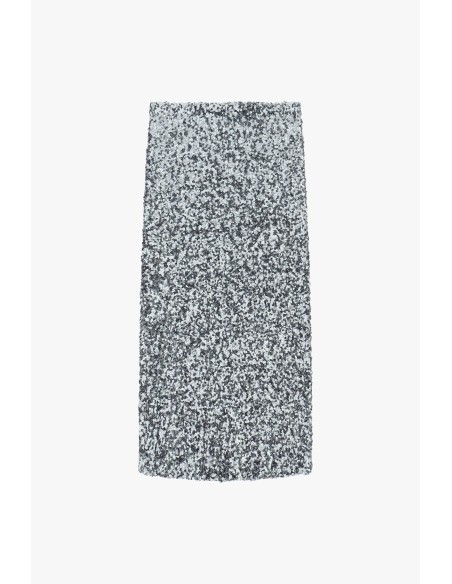Dixie midi-rok met hoge taille en pailletten