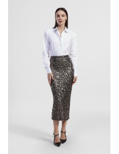 Jupe midi taille haute à paillettes Dixie
