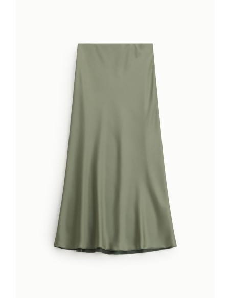 Jupe longue évasée unie taille haute Dixie