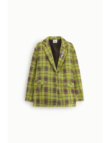 Blazer à carreaux avec fermeture à bouton unique Dixie