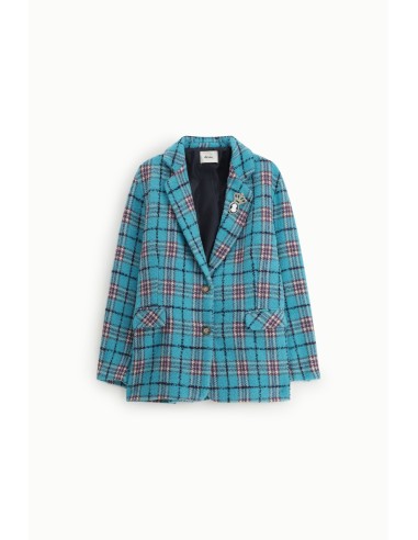 Blazer à carreaux avec fermeture à bouton unique Dixie