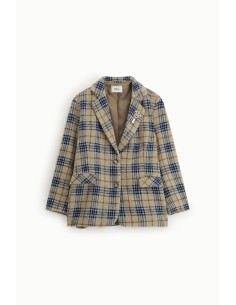 Blazer à carreaux avec fermeture à bouton unique Dixie