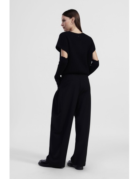 Pantalon ample taille haute à pinces Dixie