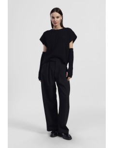 Pantalon ample taille haute à pinces Dixie