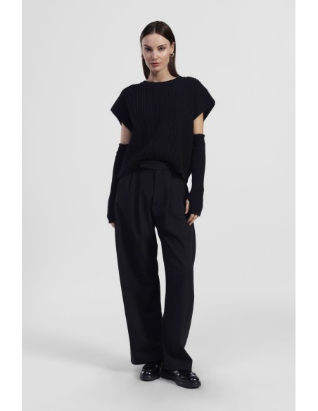 Pantalon ample taille haute à pinces Dixie