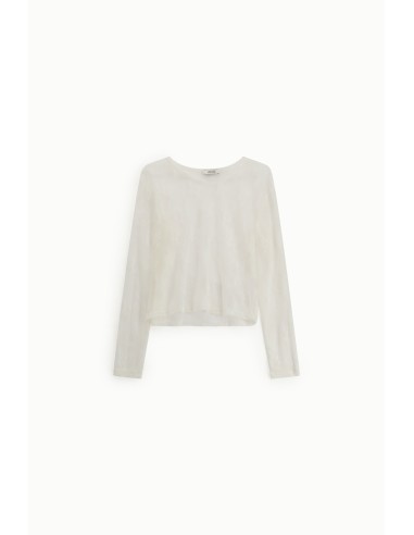 Dixie T-shirt met lange mouwen van geborduurde tule