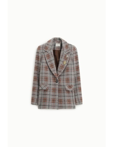Blazer à carreaux avec revers et boutons Dixie