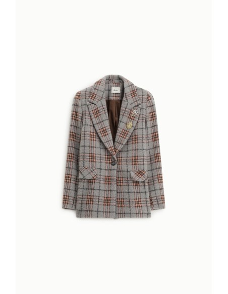 Blazer à carreaux avec revers et boutons Dixie