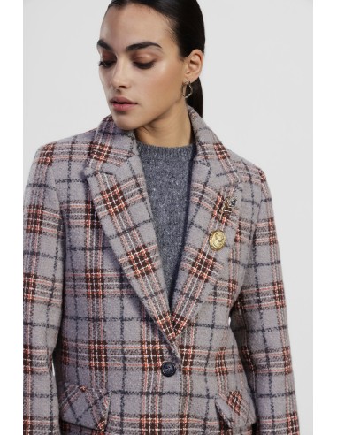 Blazer à carreaux avec revers et boutons Dixie