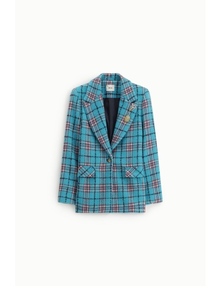 Geruite blazer met revers en knopen Dixie
