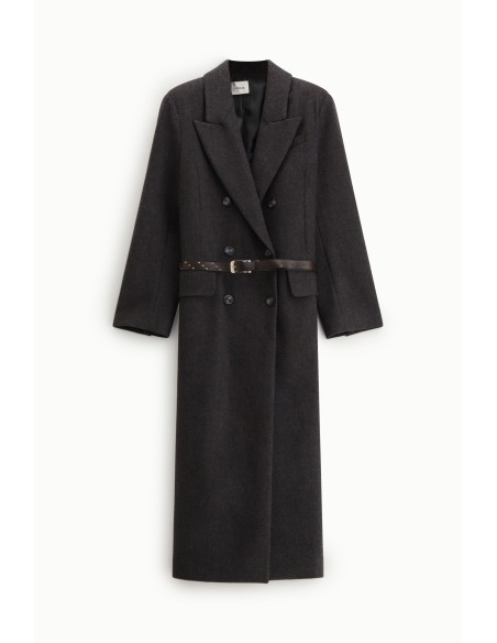 Manteau long croisé avec ceinture cloutée Dixie