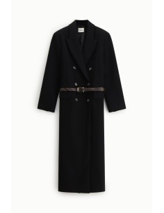 Manteau long croisé avec ceinture cloutée Dixie