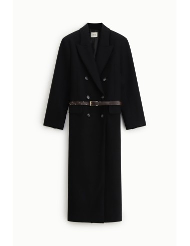 Manteau long croisé avec ceinture cloutée Dixie