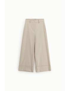 Dixie cropped palazzobroek met wijde pijpen en omslag