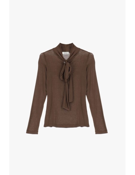 Top à manches longues avec nœud et coupe droite Dixie