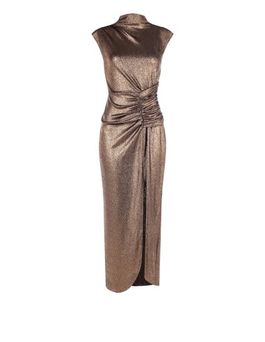 Robe longue ajustée en lurex à bretelles Rinascimento