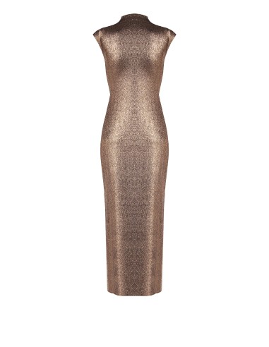 Robe longue ajustée en lurex à bretelles Rinascimento
