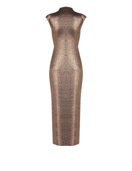 Robe longue ajustée en lurex à bretelles Rinascimento