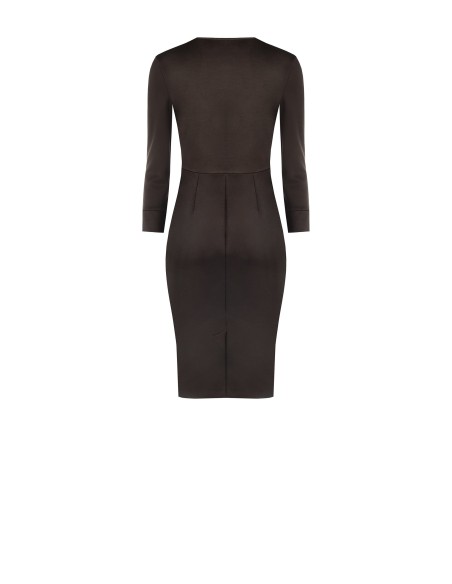 Robe fourreau en mélange de viscose avec décolleté croisé en V Rinascimento