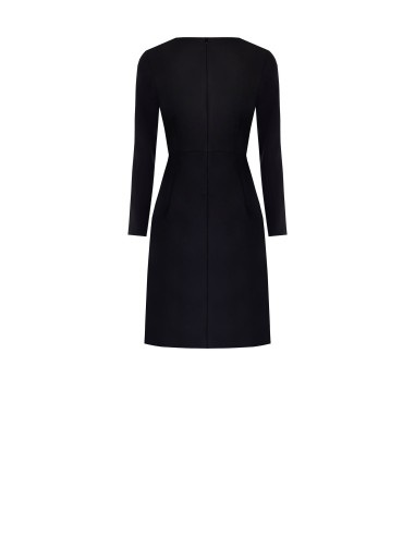 Robe courte fourreau en tissu bi-extensible avec bande en georgette Rinascimento