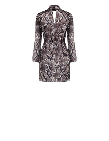 Robe courte évasée en satin effet python avec décolleté croisé Rinascimento