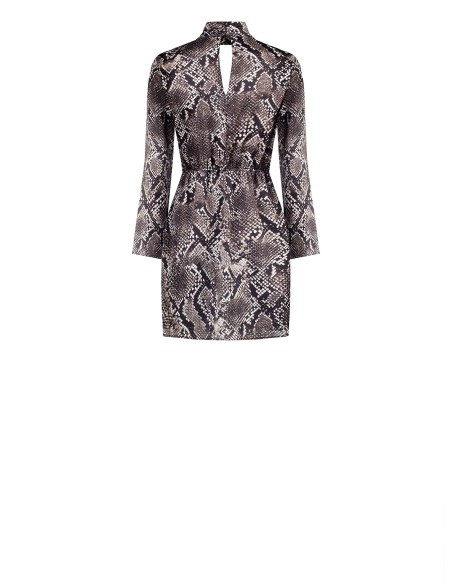 Robe courte évasée en satin effet python avec décolleté croisé Rinascimento