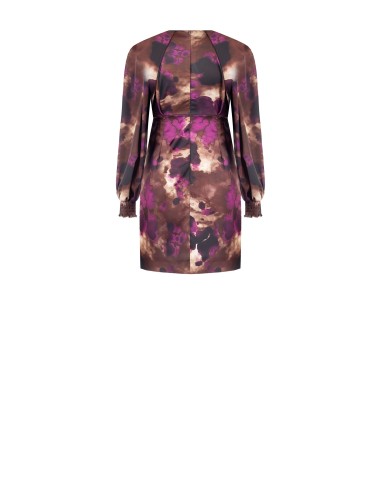 Robe courte en satin froncé sur un côté Rinascimento