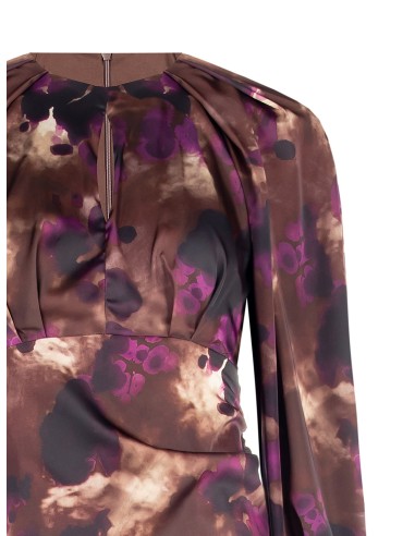 Robe courte en satin froncé sur un côté Rinascimento
