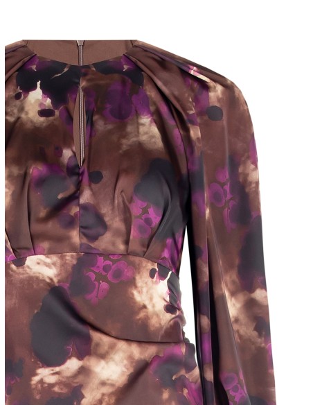 Robe courte en satin froncé sur un côté Rinascimento