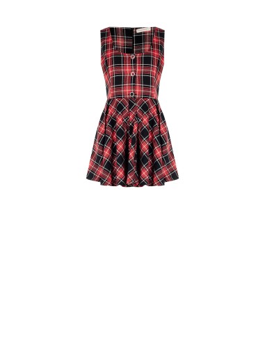 Robe courte évasée en tartan avec fil lurex à effet pailleté Rinascimento