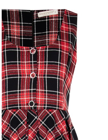 Robe courte évasée en tartan avec fil lurex à effet pailleté Rinascimento