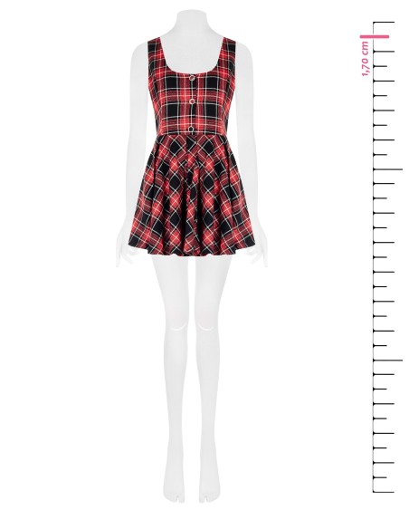 Robe courte évasée en tartan avec fil lurex à effet pailleté Rinascimento