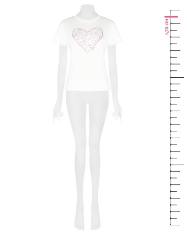 T-shirt regular en coton avec cœur brodé Rinascimento