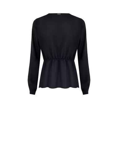 Blouse en satin mat avec décolleté en V croisé Rinascimento