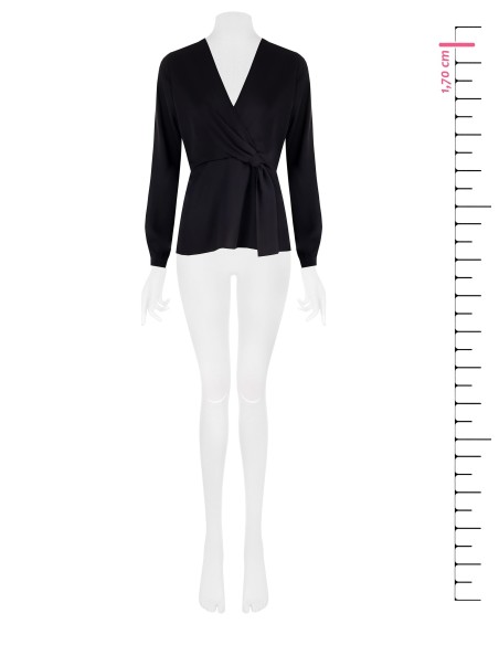 Blouse en satin mat avec décolleté en V croisé Rinascimento