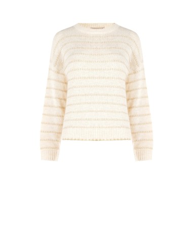 Pull à rayures torsadées avec lurex Rinascimento