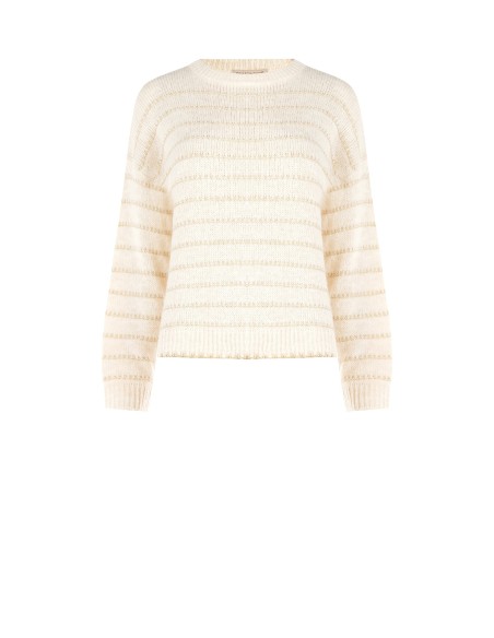 Pull à rayures torsadées avec lurex Rinascimento