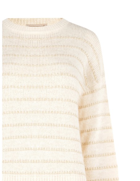Pull à rayures torsadées avec lurex Rinascimento