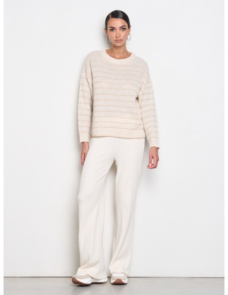 Pull à rayures torsadées avec lurex Rinascimento