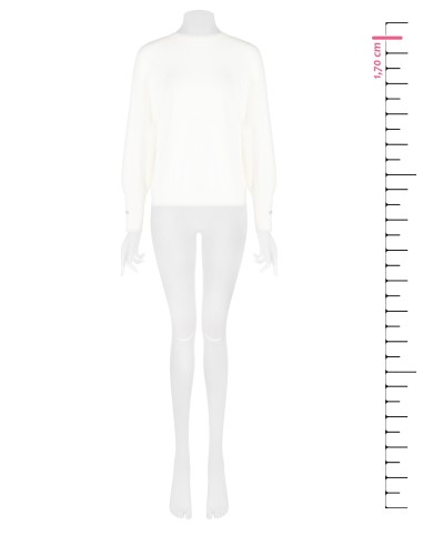 Pull oversize avec petits boutons bijoux aux poignets Rinascimento