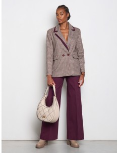 Pantalon palazzo en mélange de coton structuré Rinascimento