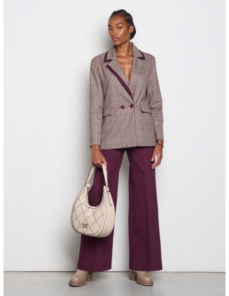 Pantalon palazzo en mélange de coton structuré Rinascimento