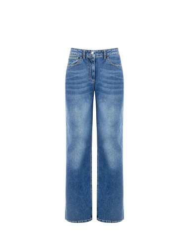 Straight jeans met logolabel op de achterzak Rinascimento