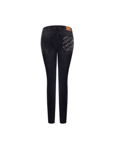 Jean skinny extensible avec strass et logo sur la poche arrière Rinascimento 2