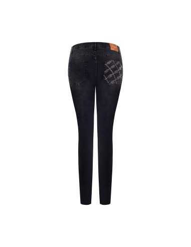 Skinny jeans met stretch en strass-logo op de achterzak van Rinascimento