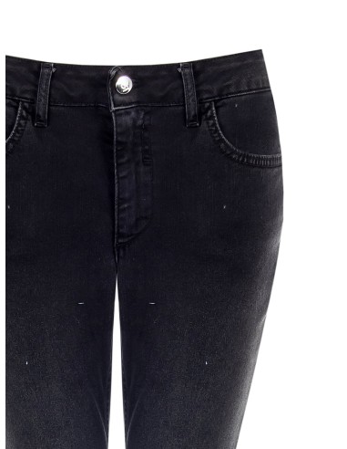 Skinny jeans met stretch en strass-logo op de achterzak van Rinascimento
