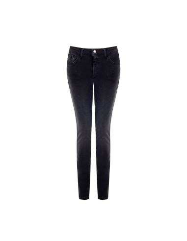 Skinny jeans met stretch en strass-logo op de achterzak van Rinascimento